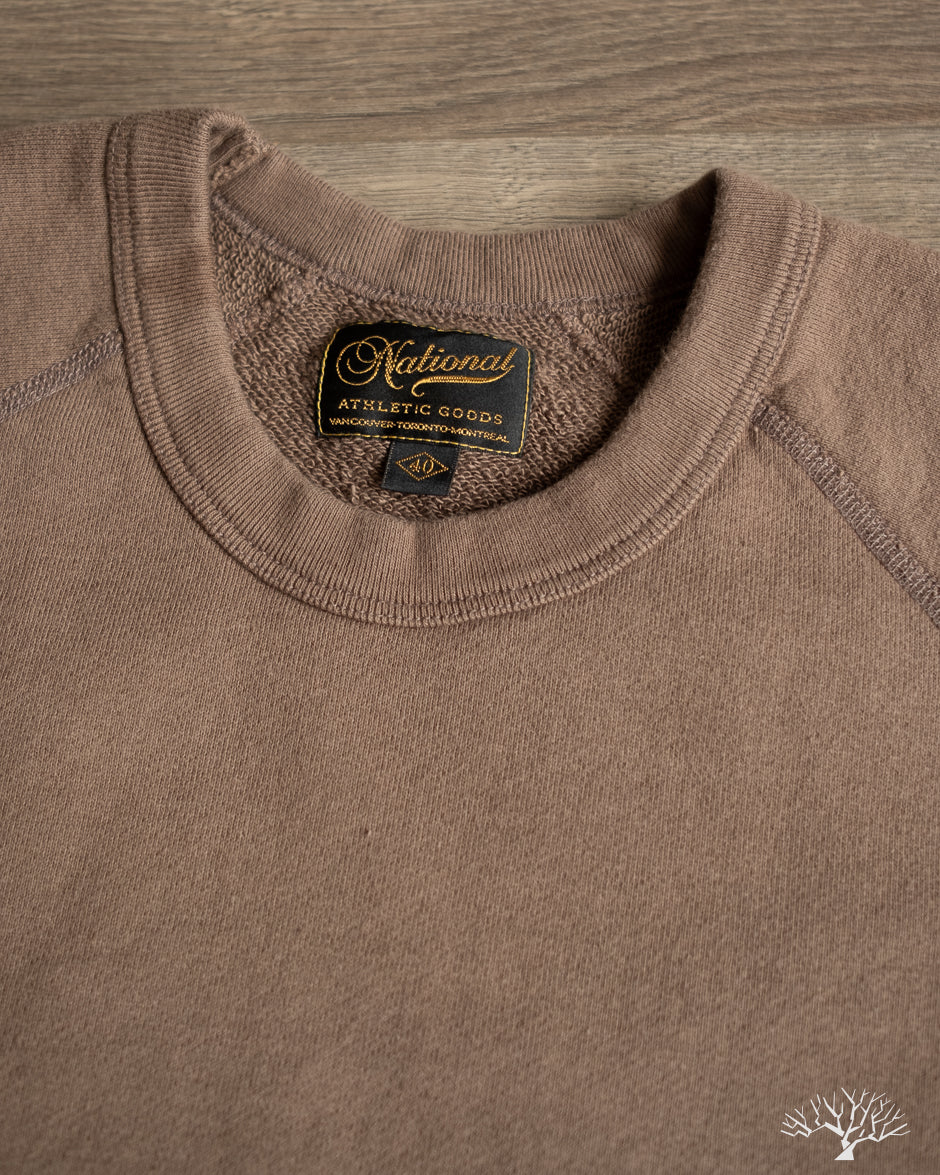 National Athletic Goods Organic Cotton Raglan Warm Up Sweatshirt - Choco
