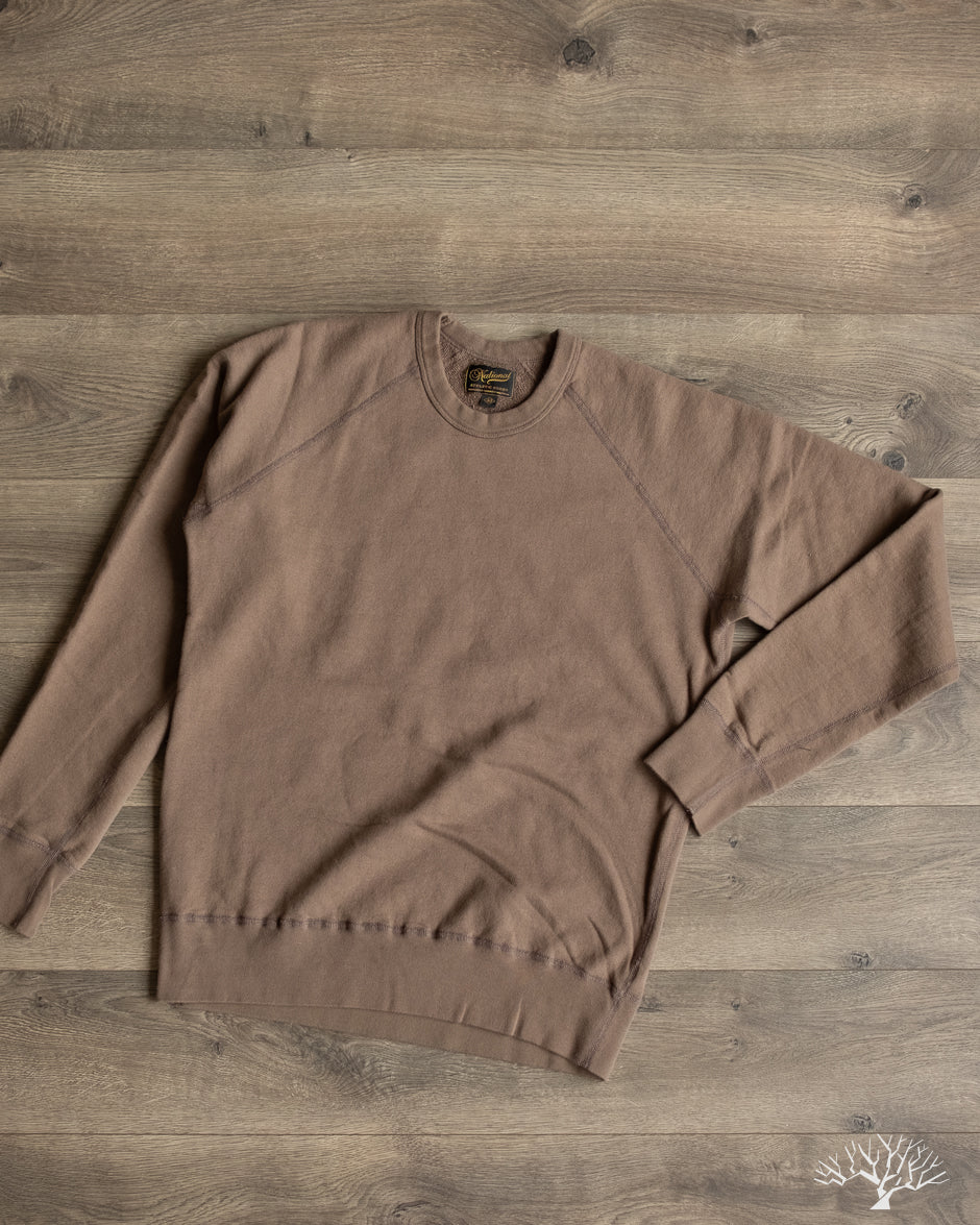 National Athletic Goods Organic Cotton Raglan Warm Up Sweatshirt - Choco