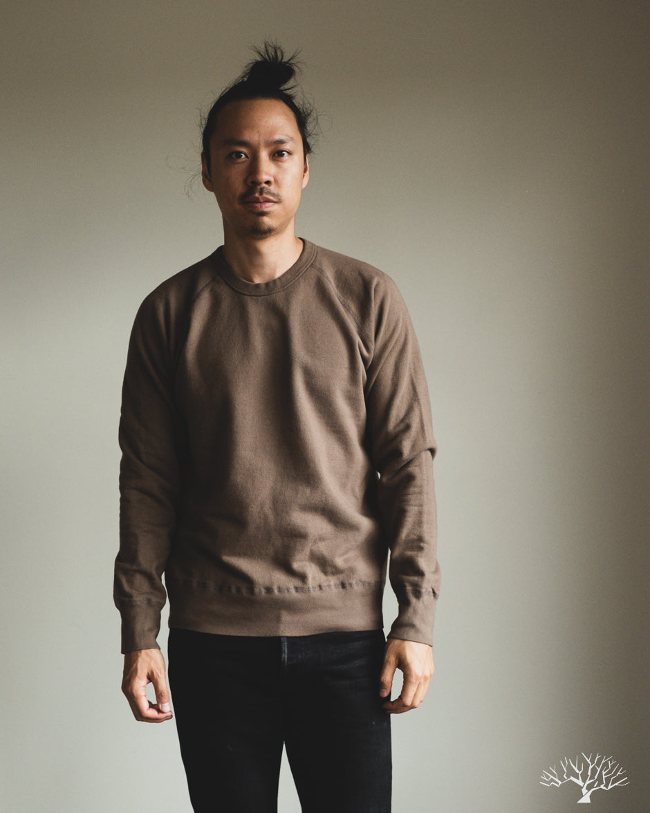 National Athletic Goods Organic Cotton Raglan Warm Up Sweatshirt - Choco