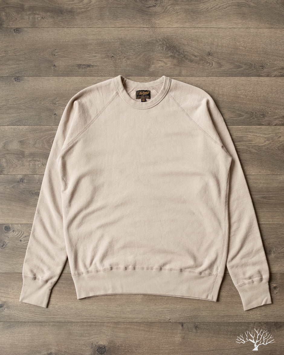 National Athletic Goods Organic Cotton Raglan Warm Up Sweatshirt - Taupe