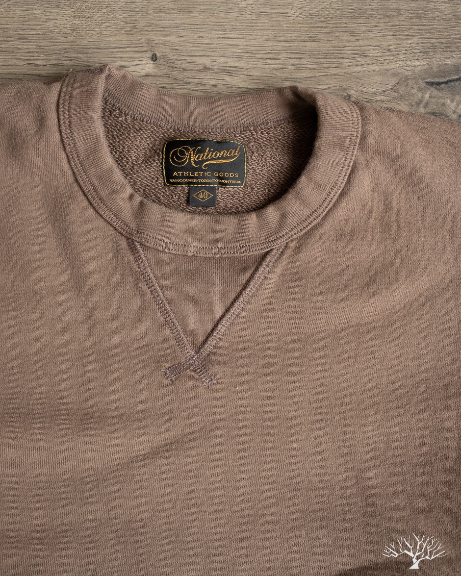 National Athletic Goods Organic Cotton Single-V Warm Up Sweatshirt - Choco