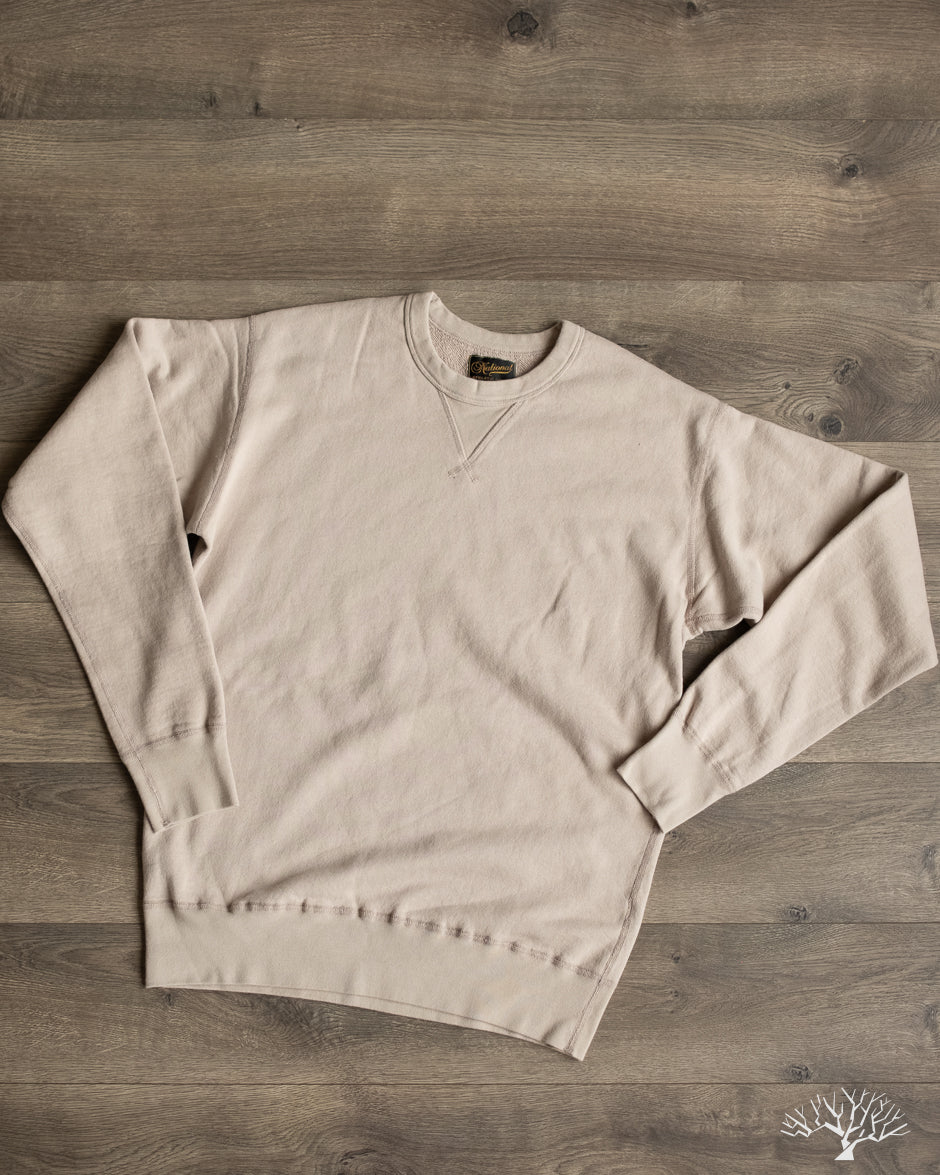 National Athletic Goods Organic Cotton Single-V Warm Up Sweatshirt - Taupe