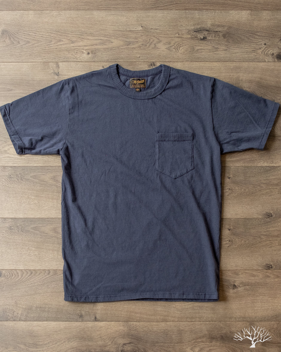 National Athletic Goods Ribbed Pocket Tee - Navy
