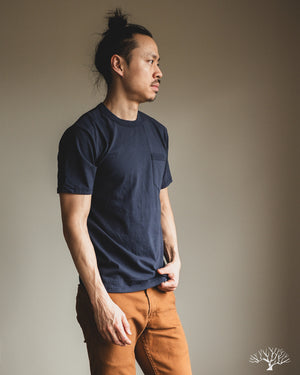 National Athletic Goods Ribbed Pocket Tee - Navy