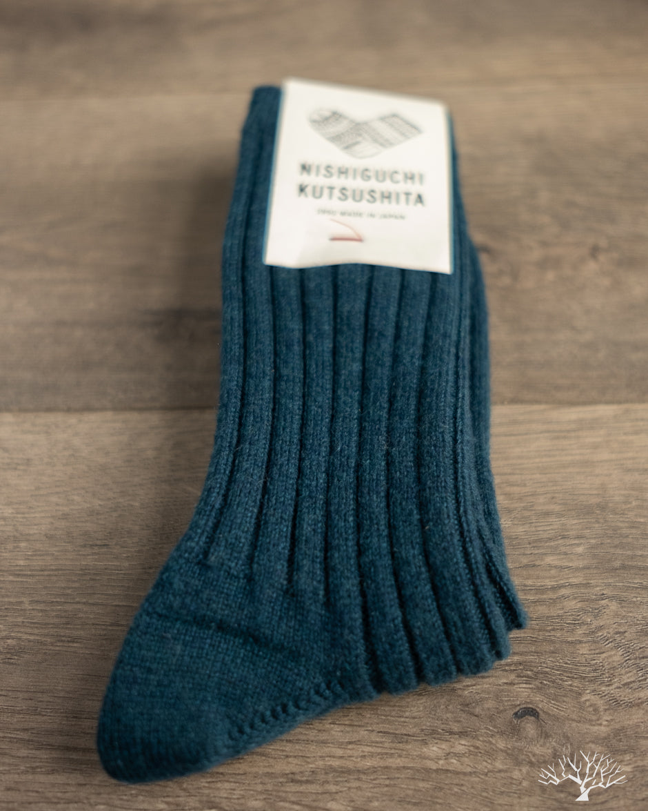 Nishiguchi Kutsushita Cashmere Ribbed Socks - Boston Bag