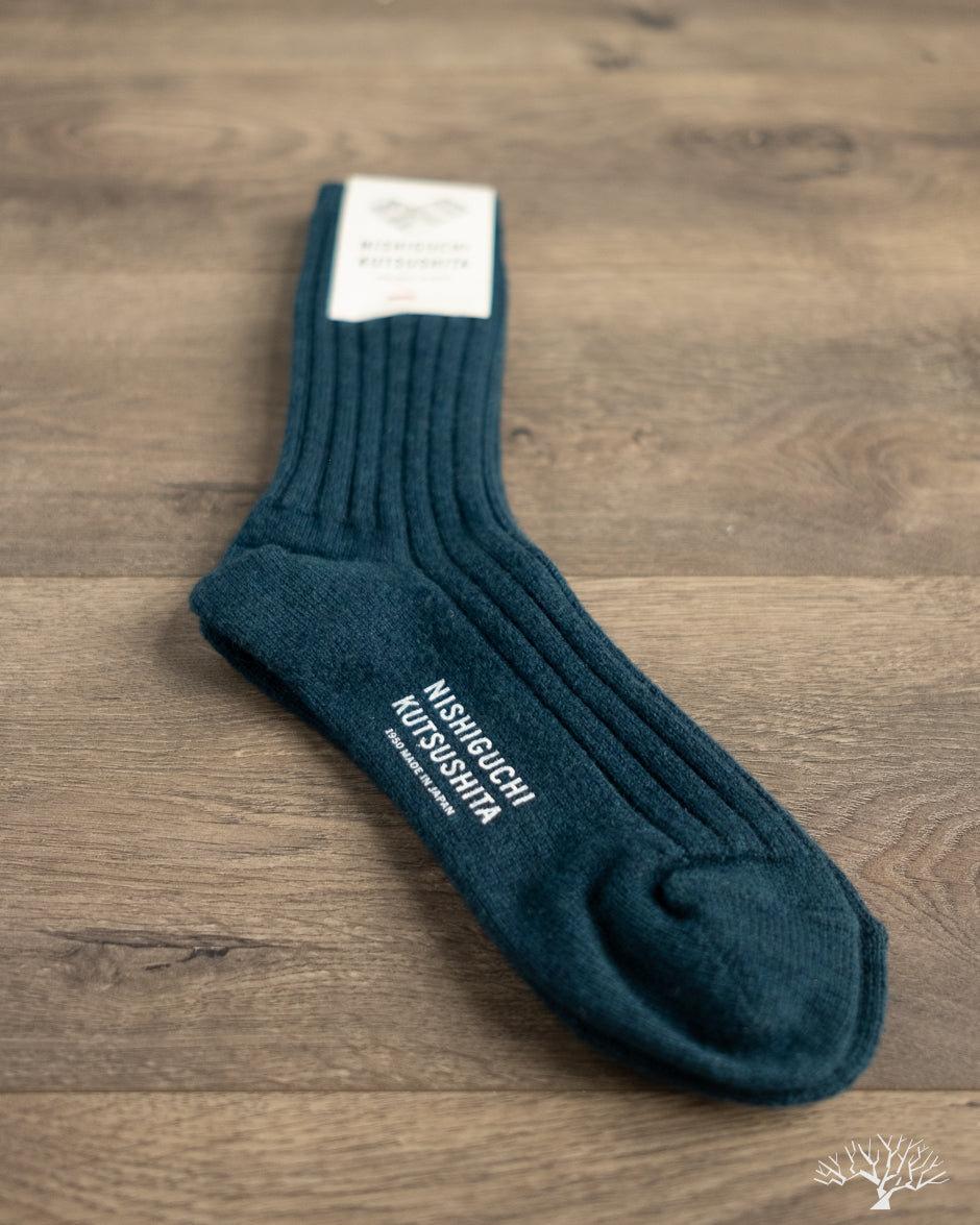 Nishiguchi Kutsushita Cashmere Ribbed Socks - Boston Bag
