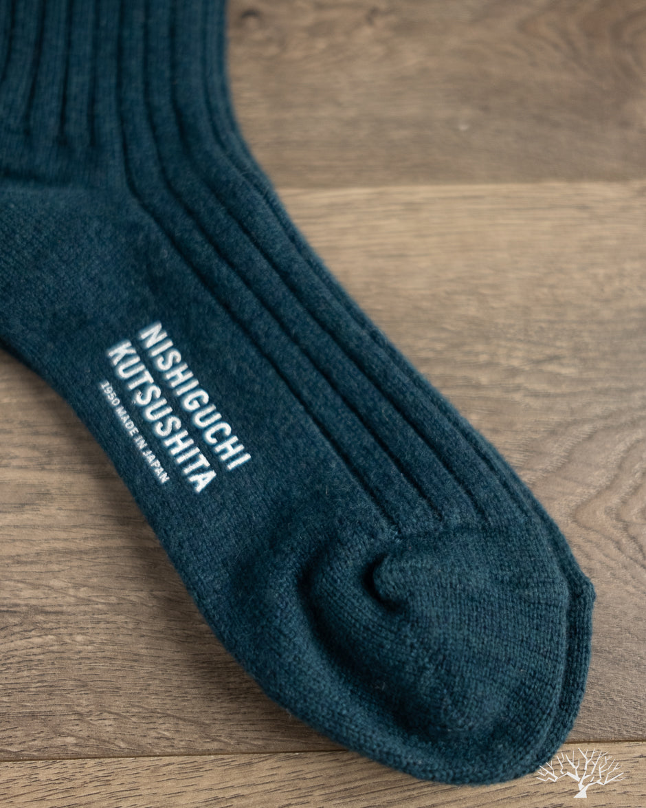 Nishiguchi Kutsushita Cashmere Ribbed Socks - Boston Bag