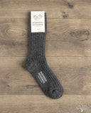 Nishiguchi Kutsushita Cashmere Ribbed Socks - Charcoal