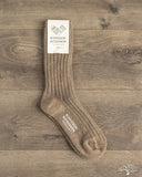 Nishiguchi Kutsushita Cashmere Ribbed Socks - Umber