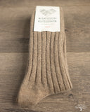 Nishiguchi Kutsushita Cashmere Ribbed Socks - Umber