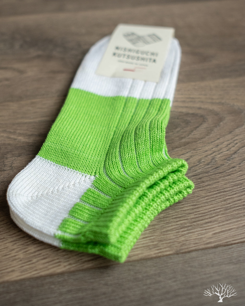 Nishiguchi Kutsushita Linen Cotton Anklet Sock - Pear Green