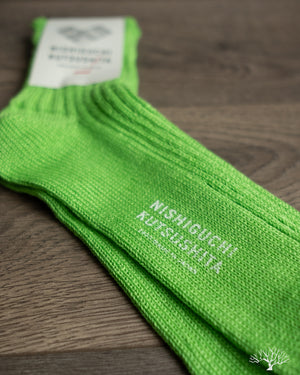 Linen Ribbed Sock - Pear Green