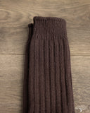 Nishiguchi Kutsushita Luxurious Cotton Ribbed Socks - Brown