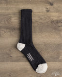 Nishiguchi Kutsushita Luxurious Cotton Ribbed Socks - Charcoal