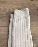 Nishiguchi Kutsushita Luxurious Cotton Ribbed Socks - Light Gray