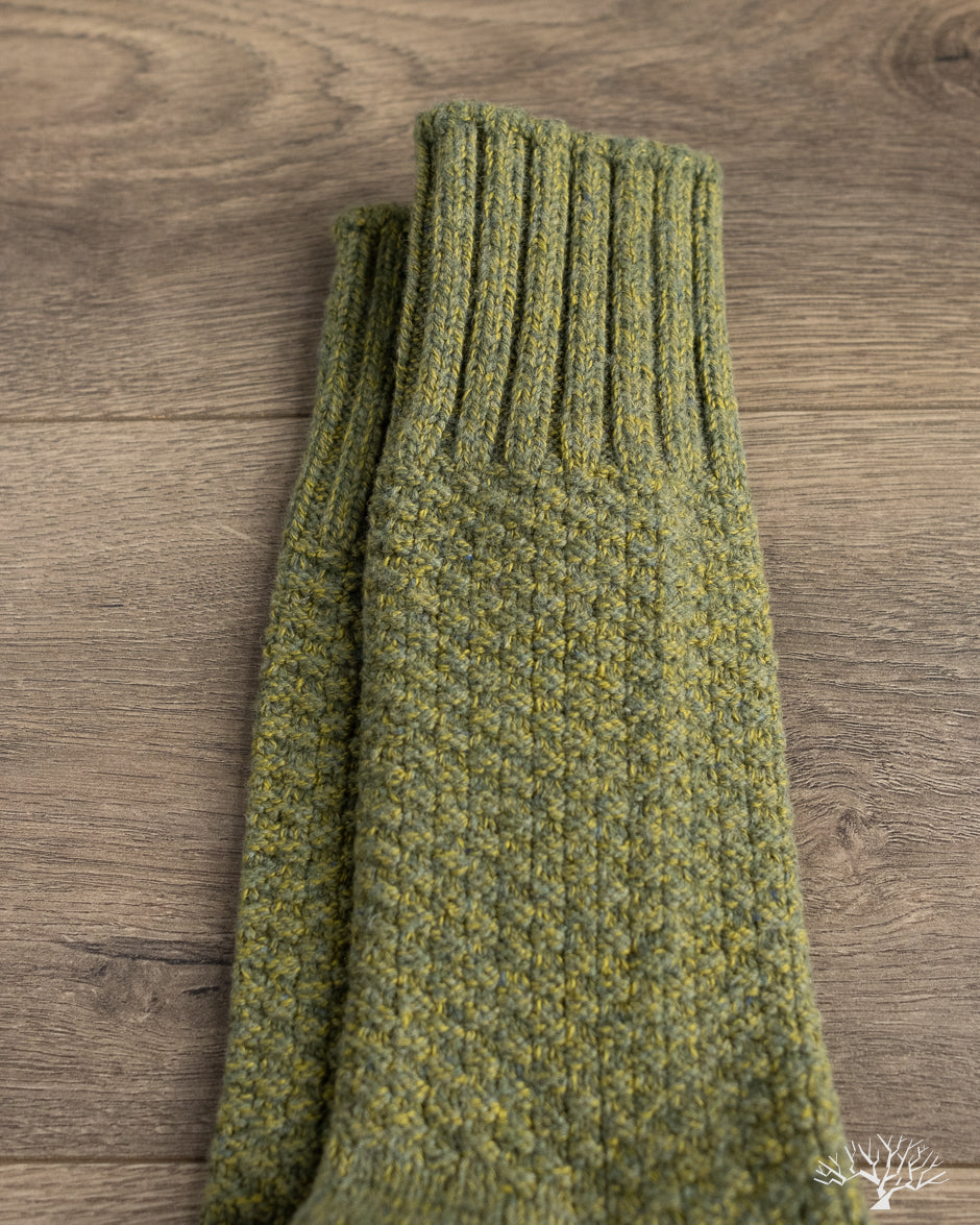 Nishiguchi Kutsushita Wool Cotton Boot Socks - Moss Green