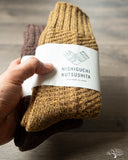 Nishiguchi Kutsushita Wool Cotton Boot Socks - Mustard
