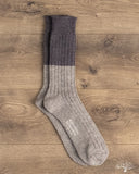 Nishiguchi Kutsushita Wool Cotton Slab Socks - Charcoal