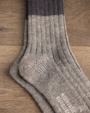 Nishiguchi Kutsushita Wool Cotton Slab Socks - Charcoal