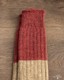 Nishiguchi Kutsushita Wool Cotton Slab Socks - Red