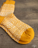 Nishiguchi Kutsushita Wool Jacquard Socks - Lantern Orange
