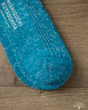 Nishiguchi Kutsushita Hemp Cotton Ribbed Sock - Seagulls Blue