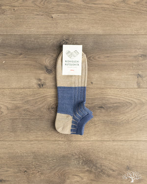 Nishiguchi Kutsushita Linen Cotton Anclet - Blue