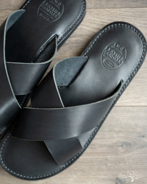 OGL x Dr. Sole Leather Cross Sandals - Black