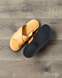OGL x Dr. Sole Leather Cross Sandals - Natural