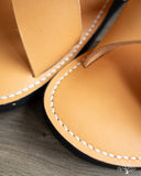 OGL x Dr. Sole Leather Cross Sandals - Natural