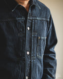 Omoto 3115-BCH - 13.5oz Type 1 Denim Jacket - Charcoal Overdye