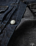 Omoto 3215-BCH - 13.5oz Type 2 Selvedge Denim Jacket - Charcoal Overdye
