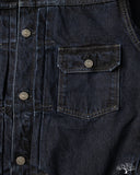 Omoto 3215-BCH - 13.5oz Type 2 Selvedge Denim Jacket - Charcoal Overdye