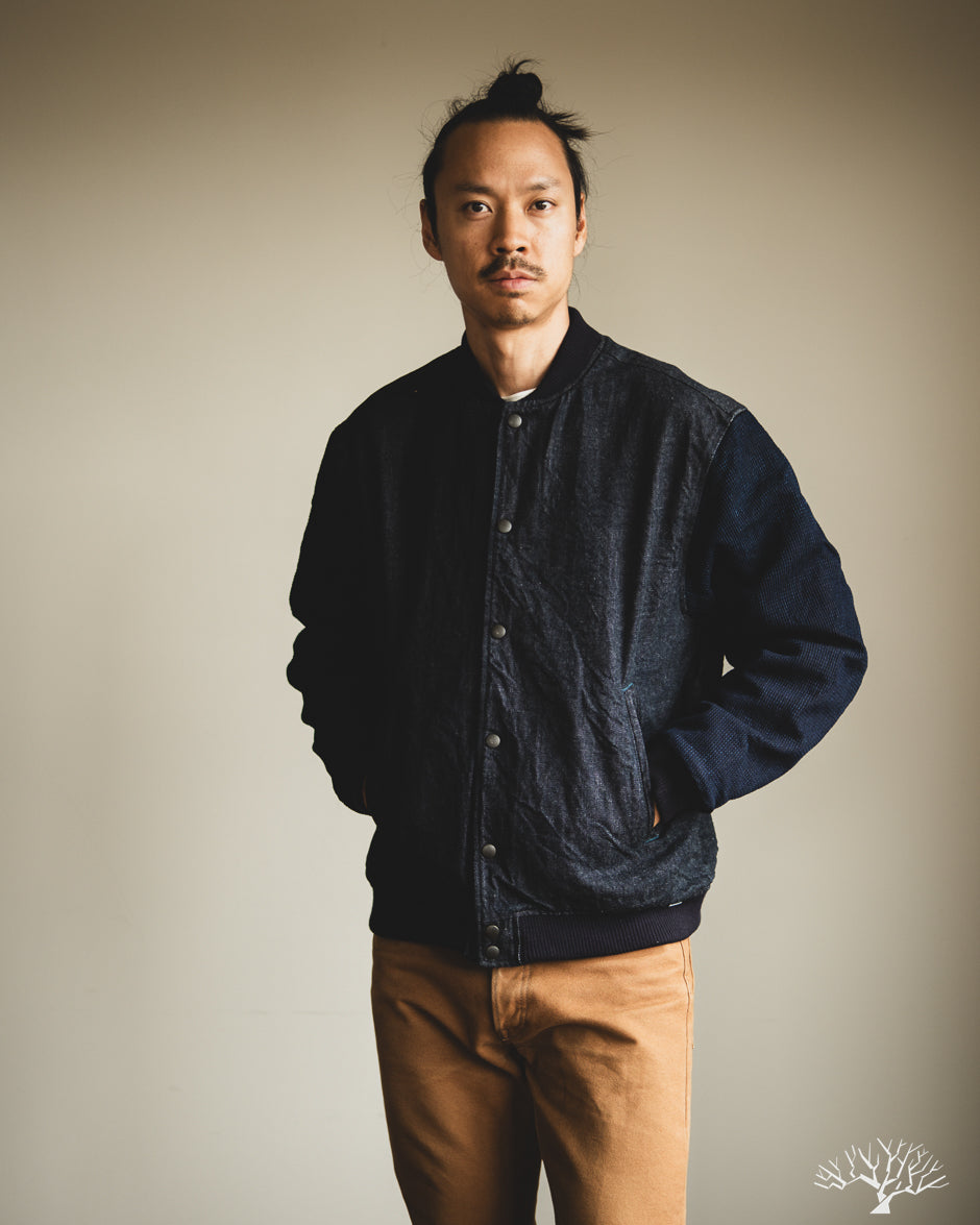 Omoto Denim - 3925 - 12oz Cube Sashiko x 12oz Denim Varsity Jacket