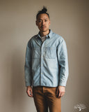 Omoto 5017 - 5.5oz High Density Chambray Work Shirt - 4 Year Wash