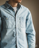 Omoto 5017 - 5.5oz High Density Chambray Work Shirt - 4 Year Wash