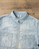 Omoto 5017 - 5.5oz High Density Chambray Work Shirt - 4 Year Wash