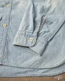 Omoto 5017 - 5.5oz High Density Chambray Work Shirt - 4 Year Wash