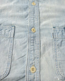 Omoto 5017 - 5.5oz High Density Chambray Work Shirt - 4 Year Wash