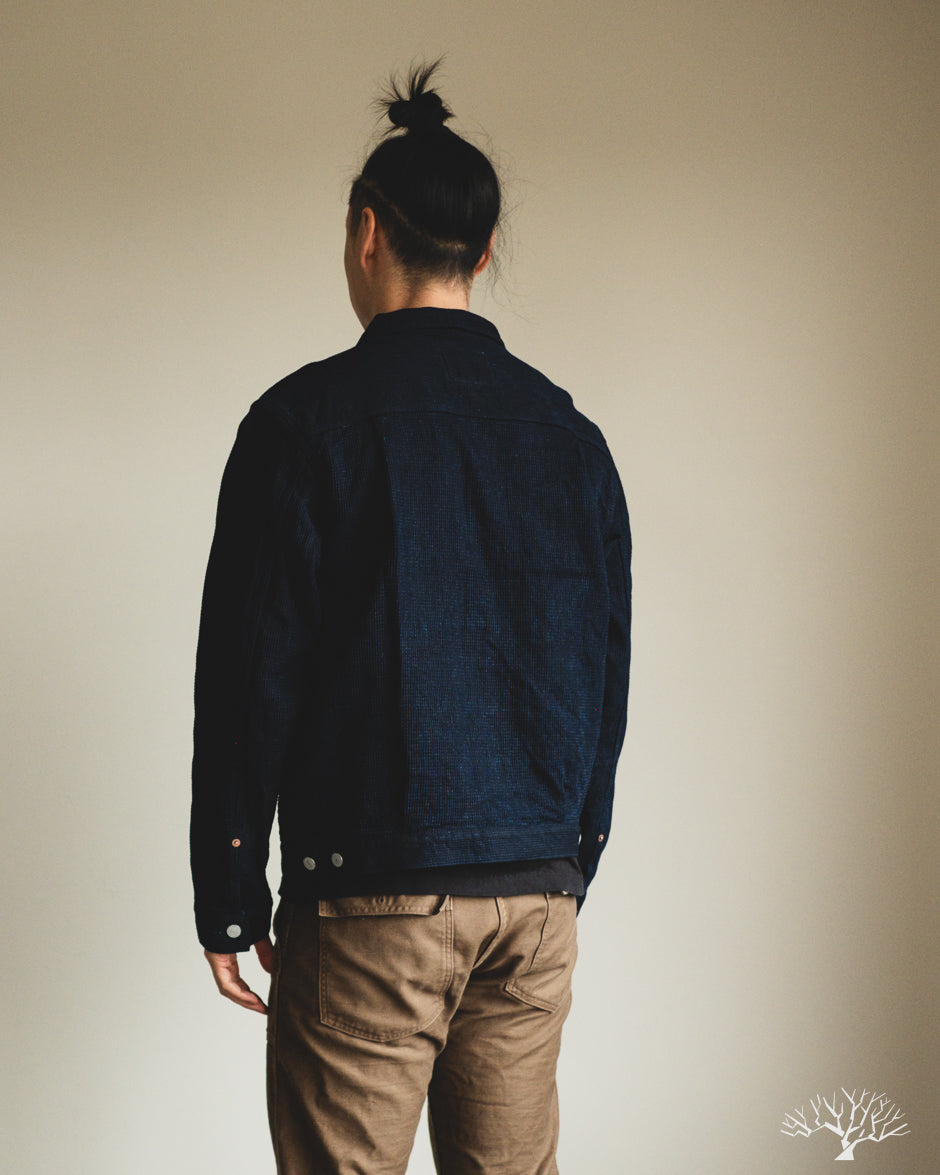 Omoto Denim 3220 - Type 2 Cube Sashiko Denim Jacket Indigo
