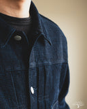 Omoto Denim 3220 - Type 2 Cube Sashiko Denim Jacket Indigo