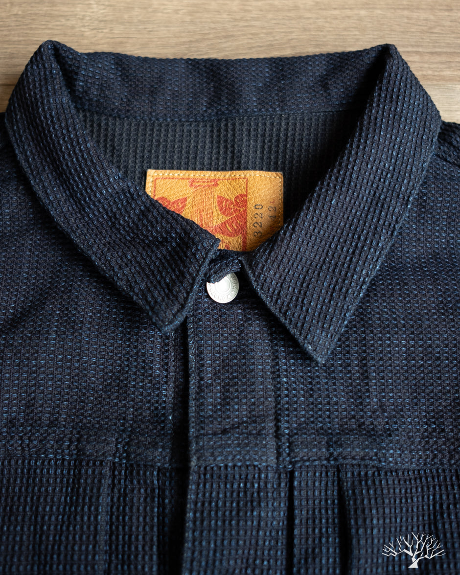 Omoto Denim 3220 - Type 2 Cube Sashiko Denim Jacket Indigo