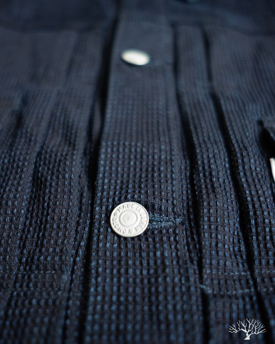 Omoto Denim 3220 - Type 2 Cube Sashiko Denim Jacket Indigo