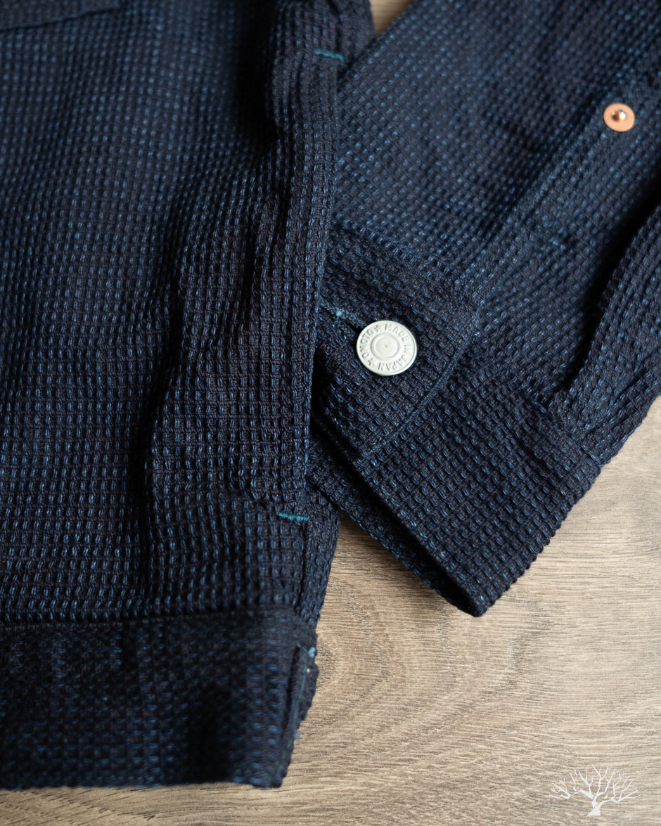 Omoto Denim 3220 - Type 2 Cube Sashiko Denim Jacket Indigo