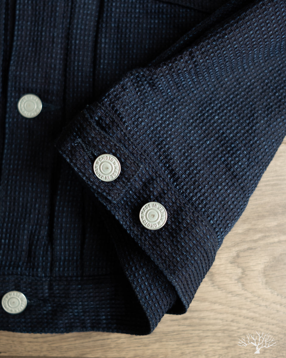 Omoto Denim 3220 - Type 2 Cube Sashiko Denim Jacket Indigo
