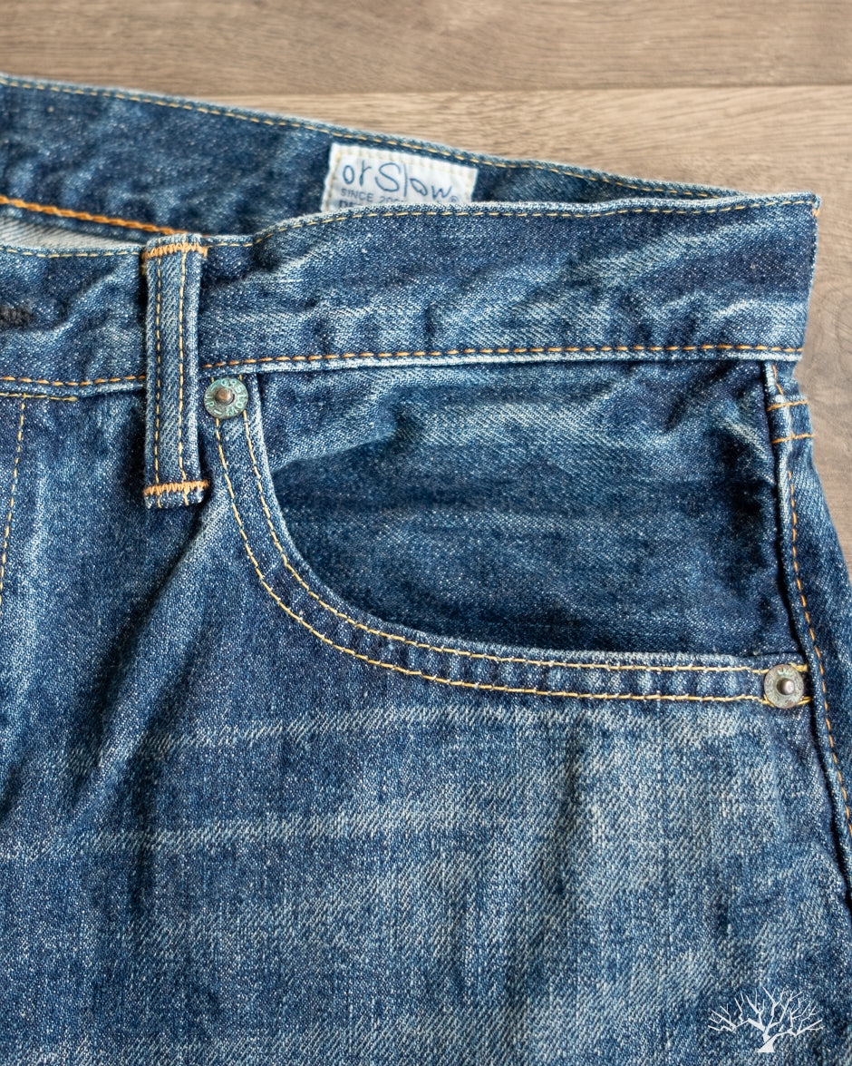 orSlow 105 Standard Fit Selvedge Denim Two Year Wash Withered Fig