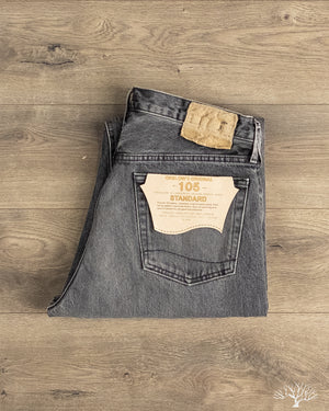 orSlow 105 Standard Fit Black Denim - 90's Black Denim Stone