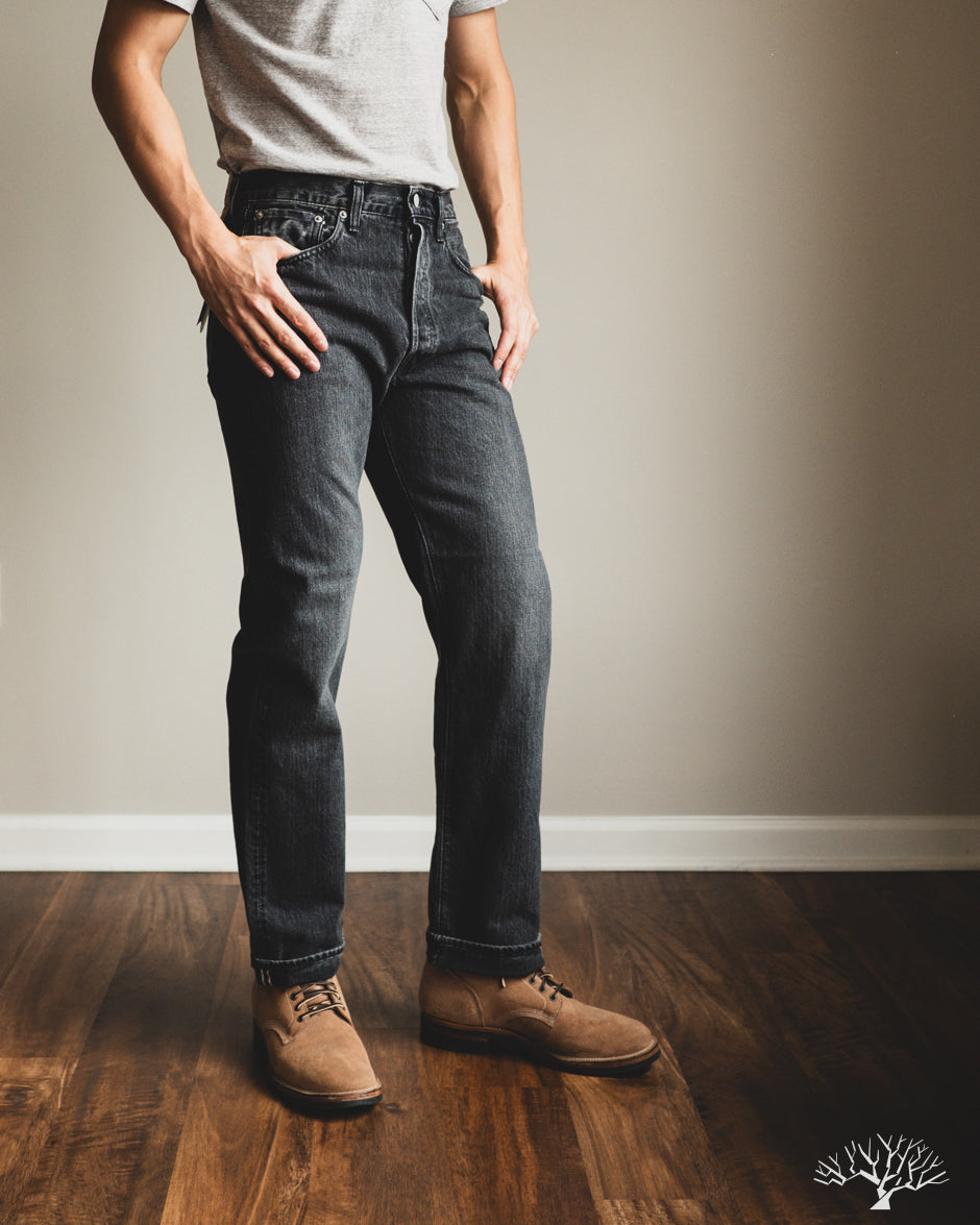 orSlow 105 Standard Fit Denim Selvedge Black Stone Denim Withered Fig