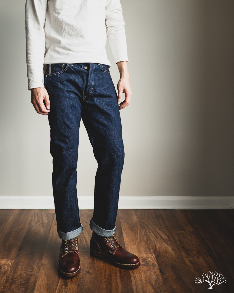 orSlow 105 Standard Fit Selvedge Denim One Wash Withered Fig