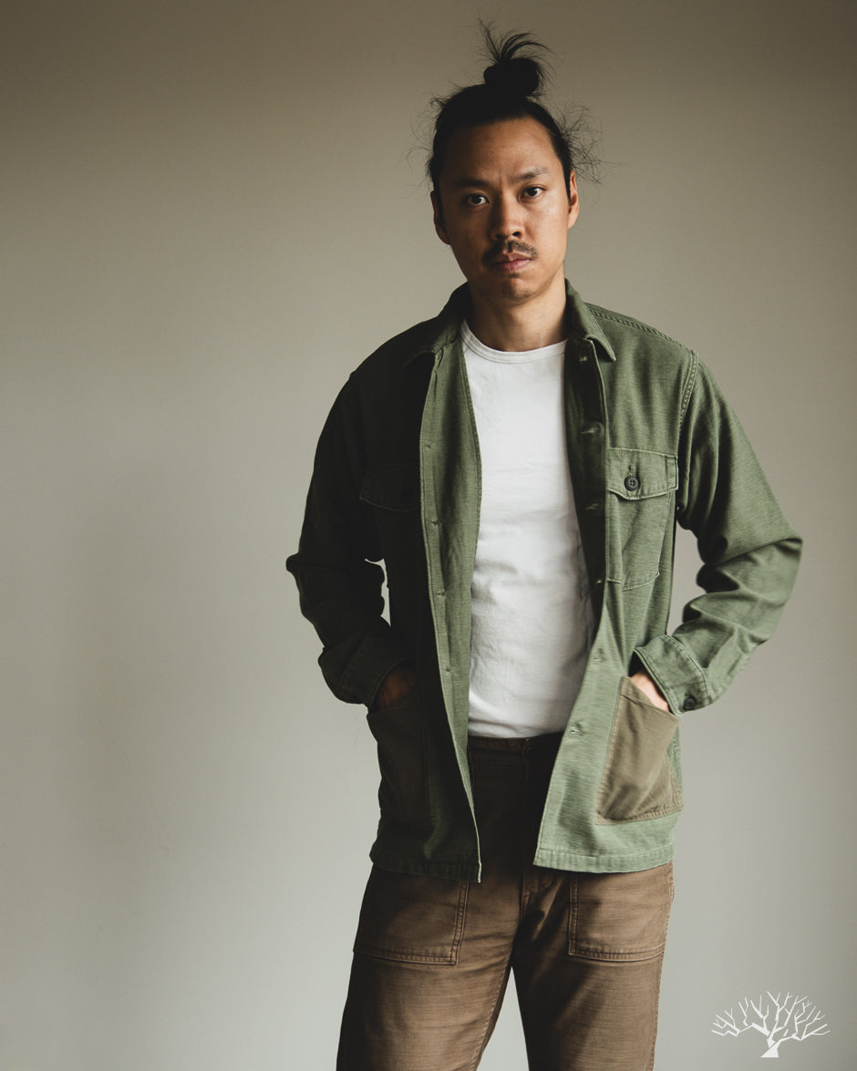 orSlow 4 Pocket U.S. Army Fatigue Shirt - Dark Olive Stone